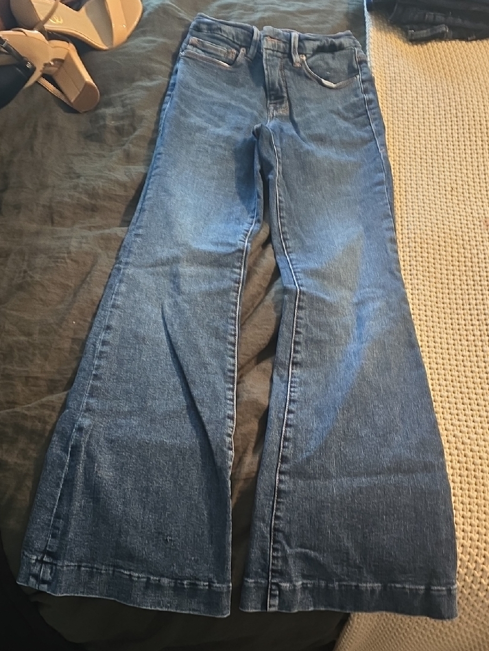 Good American Blue Flare & Wide Leg Jeans
